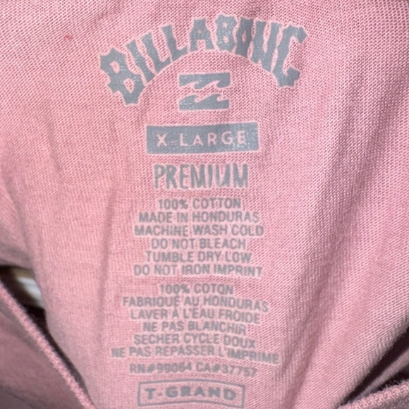 Billabong Men's Pink T-Shirt Size XL - Picture 3 of 5